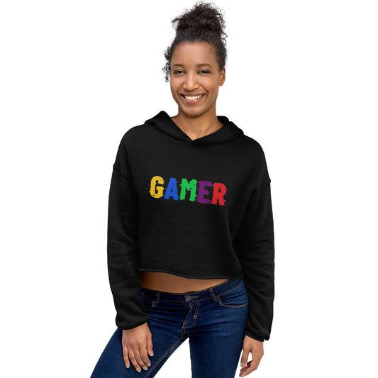 Gamer Color Bomb Crop Hoodie